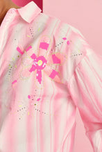 Laden Sie das Bild in den Galerie-Viewer, POM Striped Pink Blouse