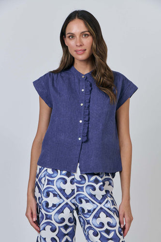 NATURALS 592 Frill Front Shirt