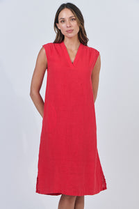 NATURALS 601 V Neck Sless Shift Dress