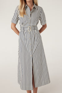 CABLE Lina Stripe Shirt Dress