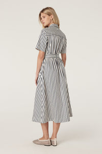 CABLE Lina Stripe Shirt Dress