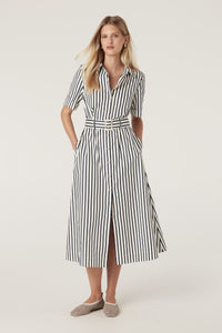 CABLE Lina Stripe Shirt Dress