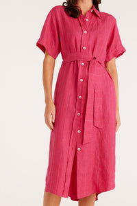 CABLE Lauren Linen Shirt Dress