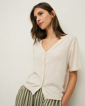 Indlæs billede til gallerivisning YERSE Flax V Neck Cardi SS