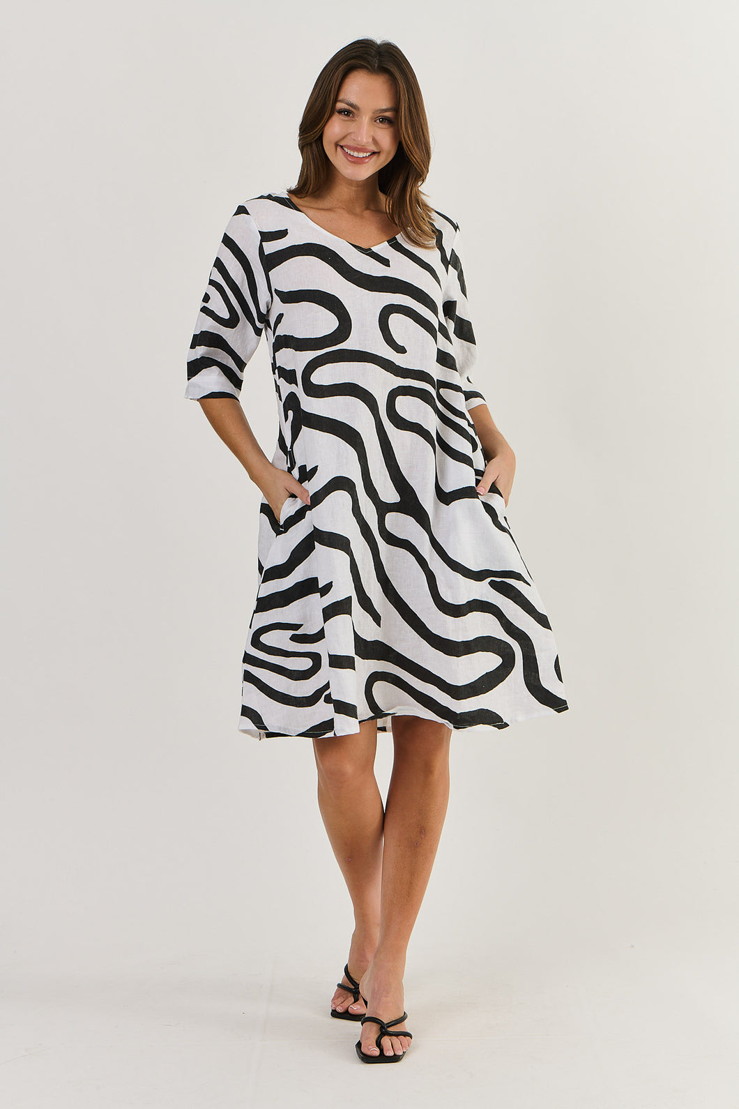 NATURALS GA526 A Line Ribbon Dress