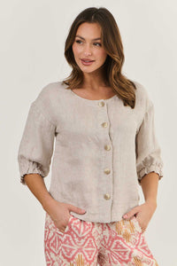 NATURALS GA539 Button Top