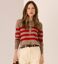 Load image into Gallery viewer, POL Meira Stripe Polo Knit