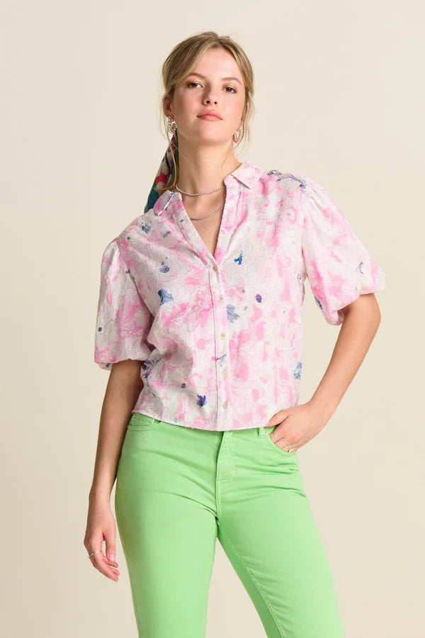 POM Lilies Shine Pink Blouse