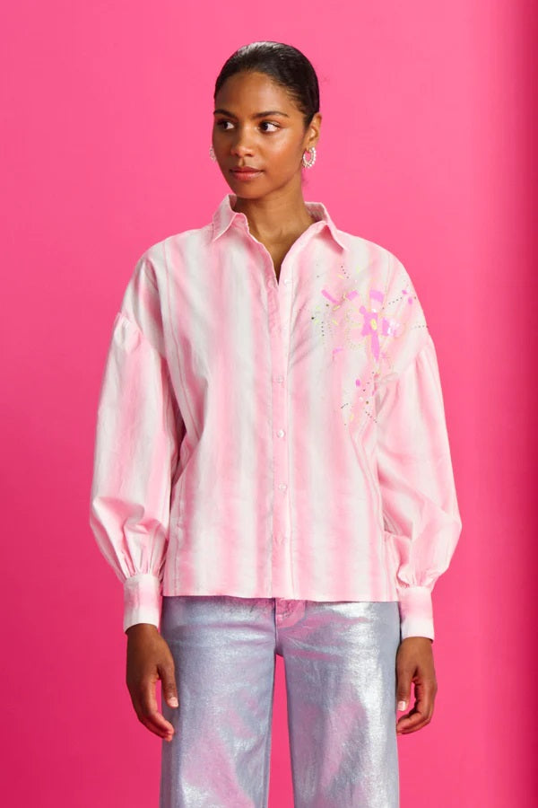 Blusa rosa a rayas POM