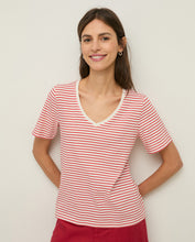 Indlæs billede til gallerivisning YERSE Striped V-Neck Tee