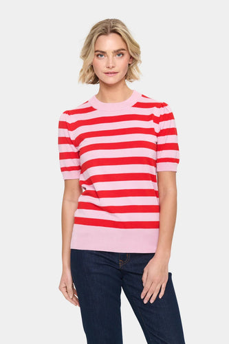 SAINT TROPEZ Mila SS Stripe Pullover