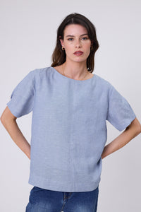 MARLOW Sable Linen Top