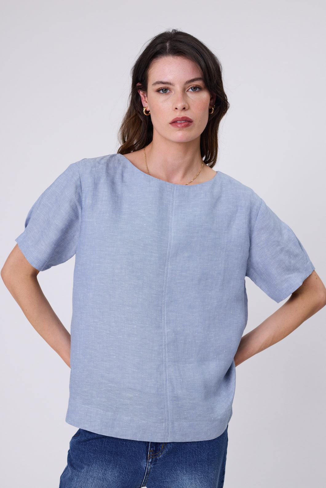 MARLOW Sable Linen Top