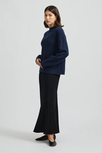 TOORALLIE Relaxed Mock Neck Knit