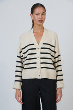 Load image into Gallery viewer, OJ V Neck Striped Cardigan