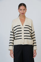 Load image into Gallery viewer, OJ V Neck Striped Cardigan