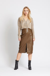 RUE DE FEMME Nuva Leather Skirt